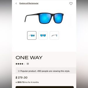 Maui Jim One Way Sunglasses Blue